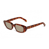 Céline - Oval Cay-Eye Sunglasses in Acetate - Leopard Havana - Sunglasses - Céline Eyewear