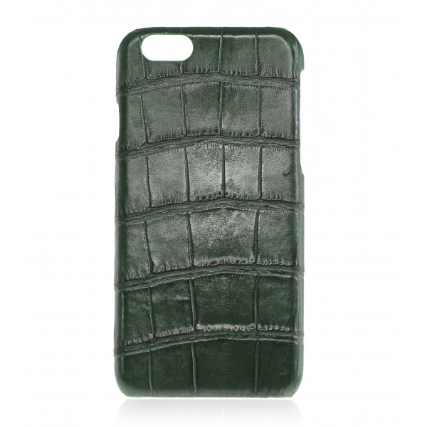 2 ME Style - Cover Croco Vert Bouteille - iPhone 8 Plus / 7 Plus - Cover in Pelle