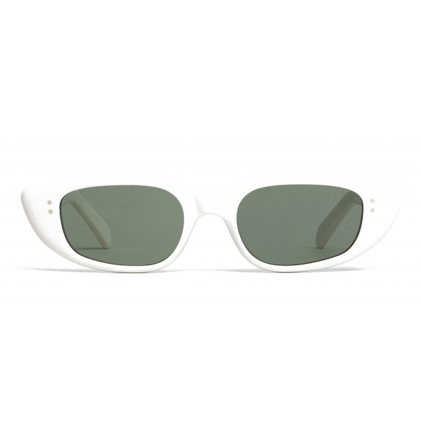 Céline - Oval Cay-Eye Sunglasses in Acetate - White - Sunglasses - Céline Eyewear