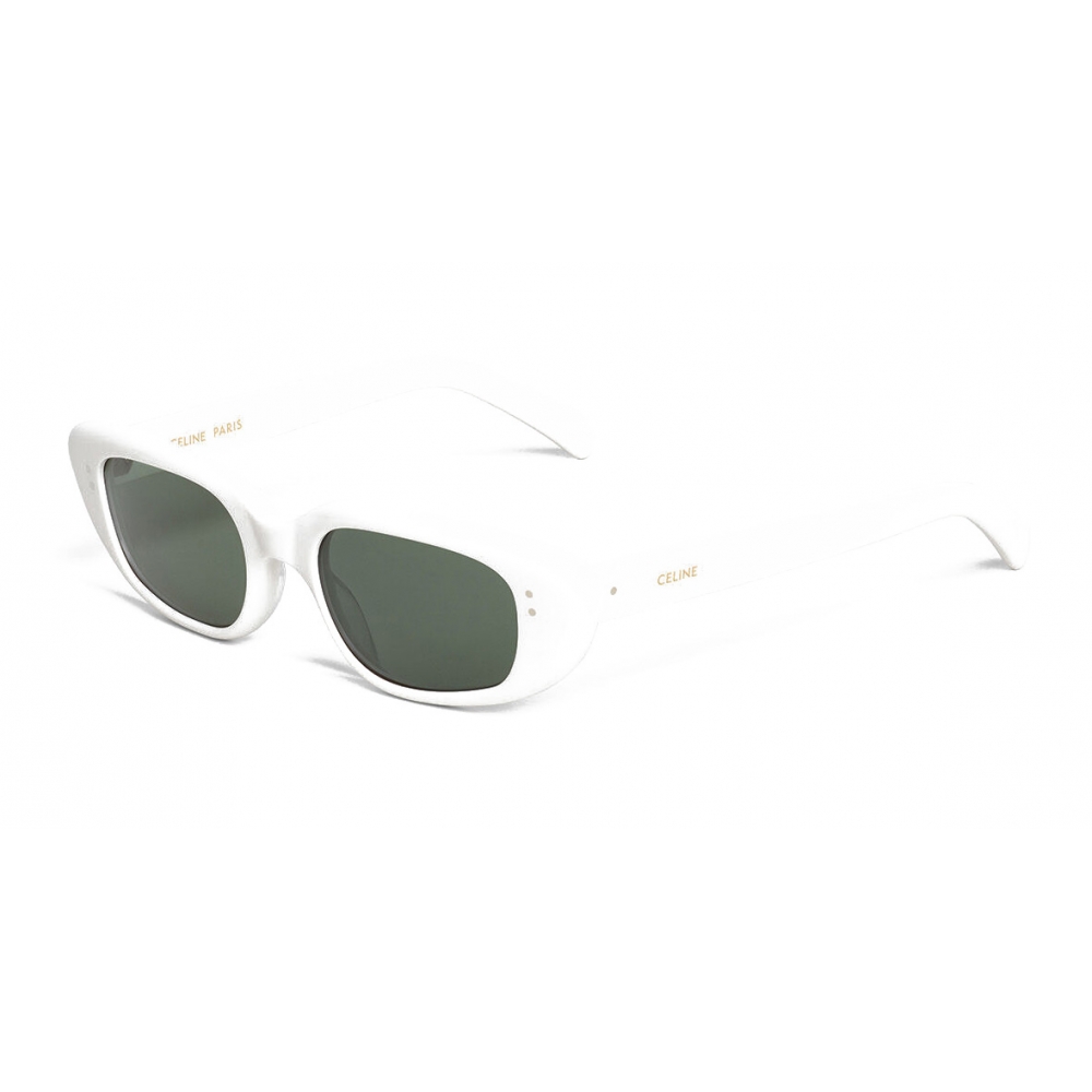 Céline - Oval Cay-Eye Sunglasses in Acetate - White - Sunglasses ...