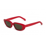 Céline - Occhiali da Sole Ovali Cay-Eye in Acetato - Rosso - Occhiali da Sole - Céline Eyewear