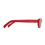 Céline - Oval Cay-Eye Sunglasses in Acetate - Red - Sunglasses - Céline Eyewear