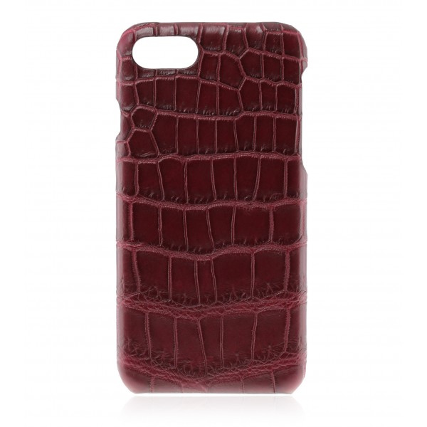 2 ME Style - Case Croco Bordeaux - iPhone 8 Plus / 7 Plus - Leather Cover