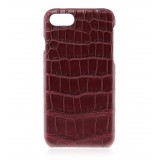 2 ME Style - Cover Croco Bordeaux - iPhone 8 Plus / 7 Plus - Cover in Pelle