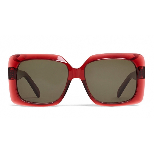 Céline - Oversize Sunglasses in Acetate - Transparent Merlot - Sunglasses - Céline Eyewear