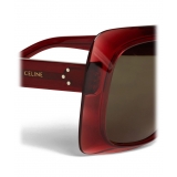 Céline - Occhiali da Sole Oversize in Acetato - Merlot Trasparente - Occhiali da Sole - Céline Eyewear