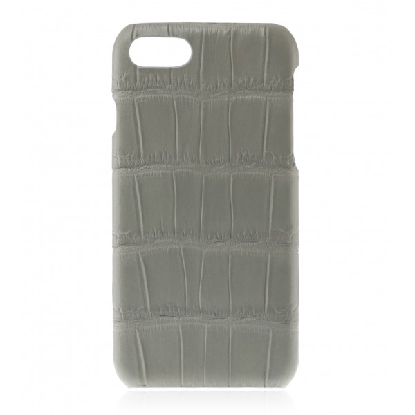 2 ME Style - Case Croco Gris Clair - iPhone 8 Plus / 7 Plus - Leather Cover