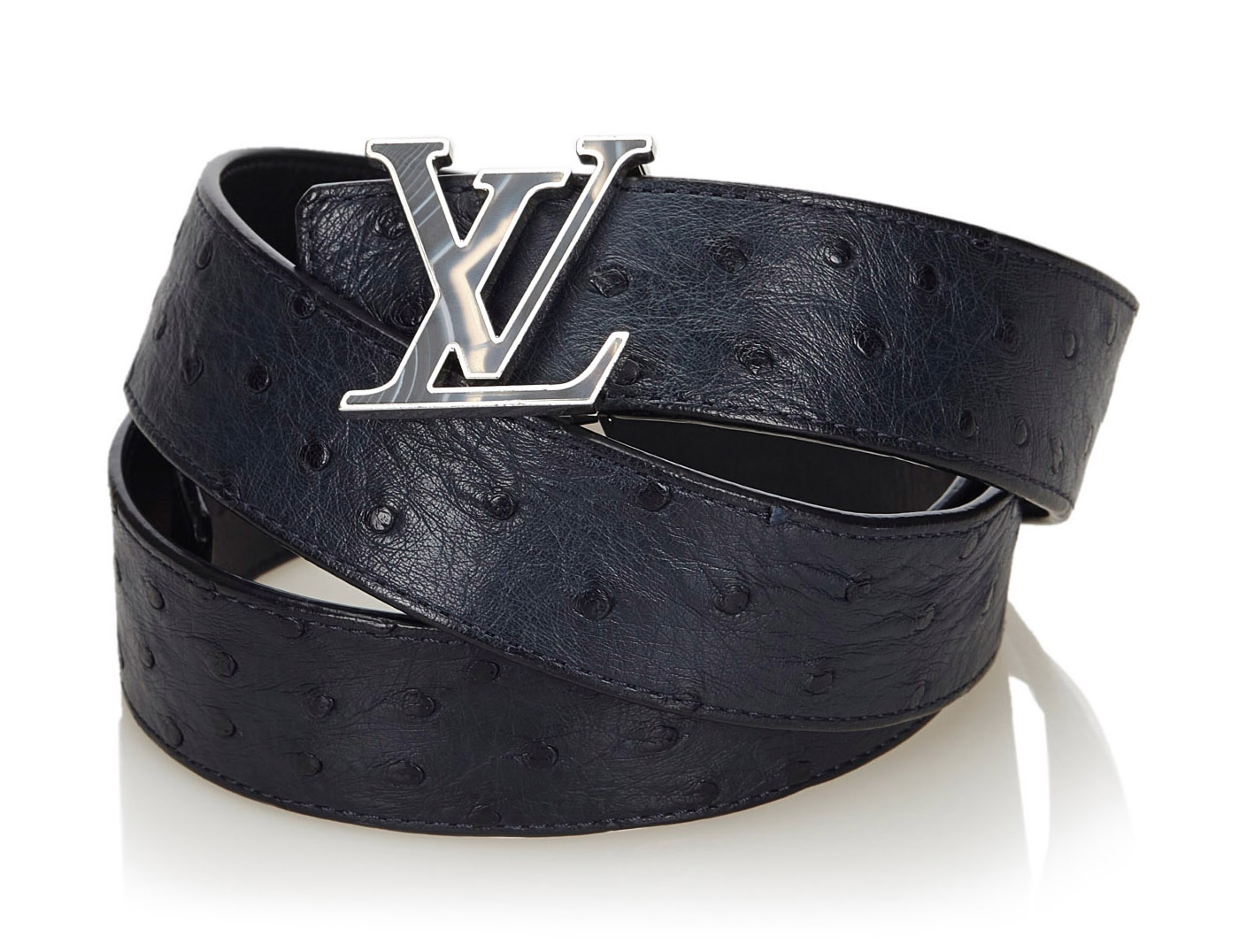 LOUIS VUITTON - Cintura da donna in pelle blu con fibbia…