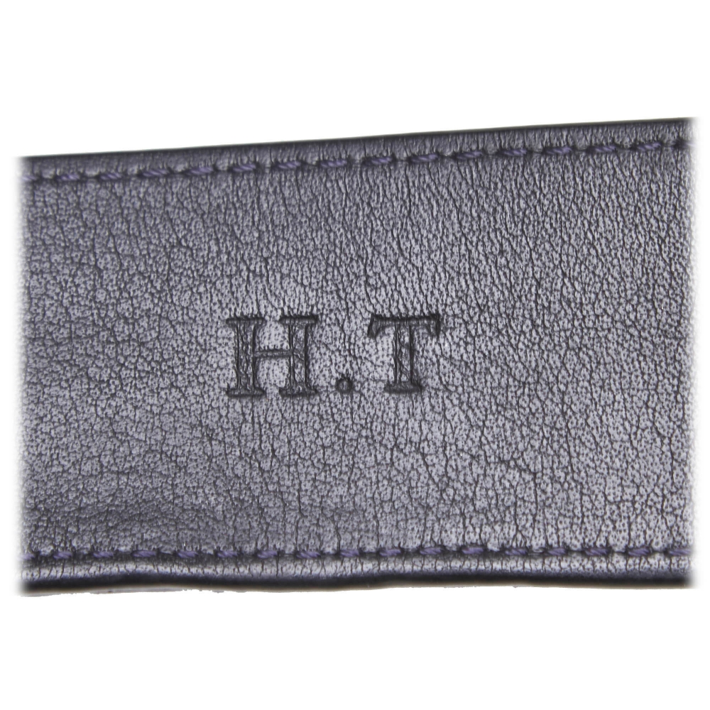 Louis Vuitton Vintage - Ostrich Leather Initiales Belt - Blue Navy - Leather Belt - Luxury High ...