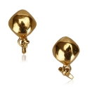 Chanel Vintage - CC Gold Toned Clip On Drop Earrings - Gold - Earrings Chanel - Luxury High Quality