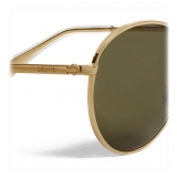 Céline - Occhiali da Sole a Rotondi in Metallo 06 - Oro Verde - Occhiali da Sole - Céline Eyewear