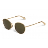 Céline - Occhiali da Sole a Rotondi in Metallo 06 - Oro Verde - Occhiali da Sole - Céline Eyewear