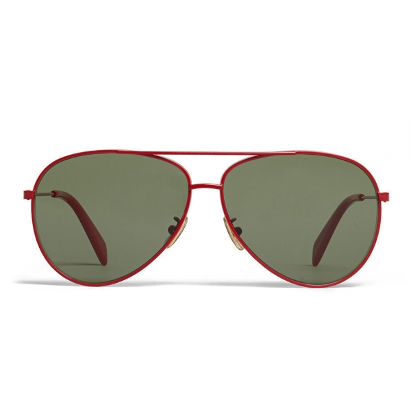 Céline - Occhiali da Sole Aviator in Metallo 01 - Rosso Verde - Occhiali da Sole - Céline Eyewear