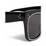 Céline - Classic Cat Eye Sunglasses in Acetate with Crystals - Black - Sunglasses - Céline Eyewear
