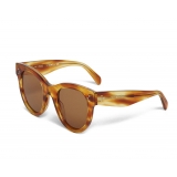 Céline - Classic Cat Eye Sunglasses in Acetate - Striped Havana - Sunglasses - Céline Eyewear