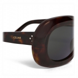 Céline - Occhiali da Sole Oversized Ovali in Acetato - Rosso Havana - Occhiali da Sole - Céline Eyewear