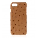 2 ME Style - Case Ostrich Cognac - iPhone 8 Plus / 7 Plus - Leather Cover