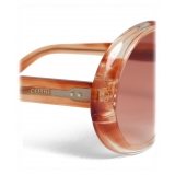 Céline - Round Sunglasses in Acetate - Striped Orange Havana - Sunglasses - Céline Eyewear