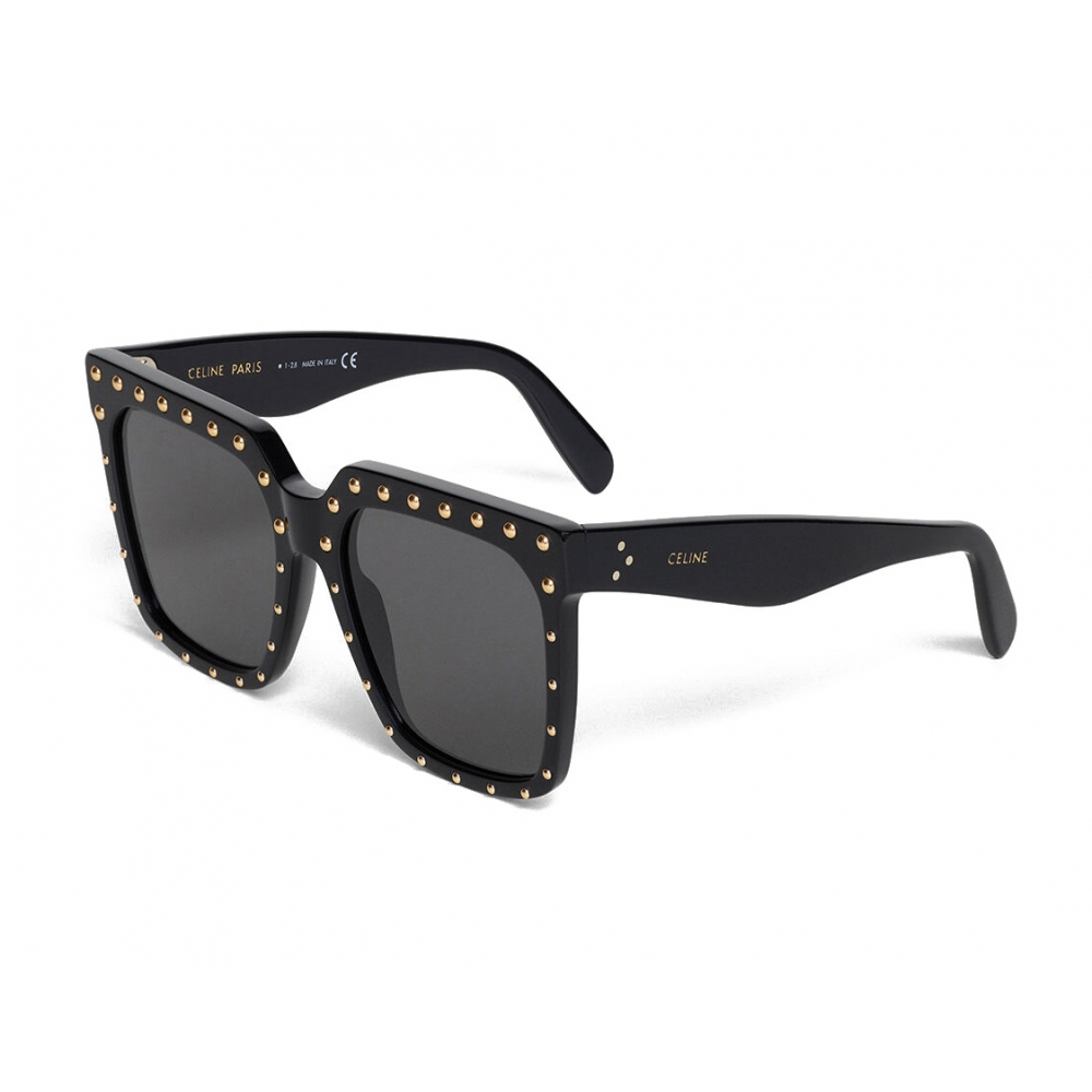 Céline - Oversized Sunglasses in Acetate - Black Gold - Sunglasses 