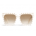 Céline - Oversized Sunglasses in Acetate - White Gold - Sunglasses - Céline Eyewear