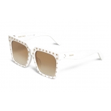 Céline - Oversized Sunglasses in Acetate - White Gold - Sunglasses - Céline Eyewear