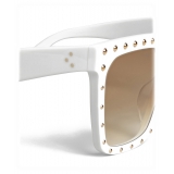 Céline - Oversized Sunglasses in Acetate - White Gold - Sunglasses - Céline Eyewear