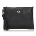 Versace Vintage - Medusa Clutch Bag - Black - Leather Handbag - Luxury High Quality