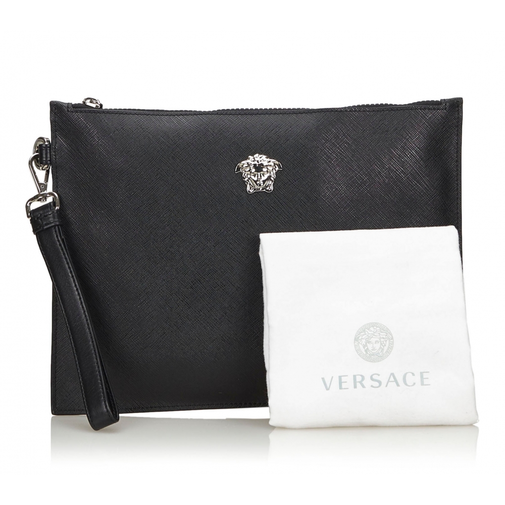 Vintage Gianni Versace Donna Boutique Exclusive large clutch medusa leather  bag