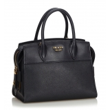 Prada Vintage - Saffiano Leather Esplanade Tote Bag - Black - Leather Handbag - Luxury High Quality