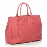 Prada Vintage - Large Saffiano Lux Galleria Double Zip Tote Bag - Pink - Leather Handbag - Luxury High Quality