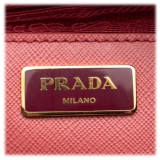 Prada Vintage - Large Saffiano Lux Galleria Double Zip Tote Bag - Rosa - Borsa in Pelle - Alta Qualità Luxury
