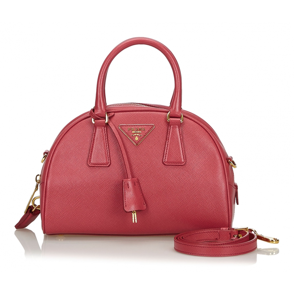 PRADA: shoulder bag in saffiano leather - Pink
