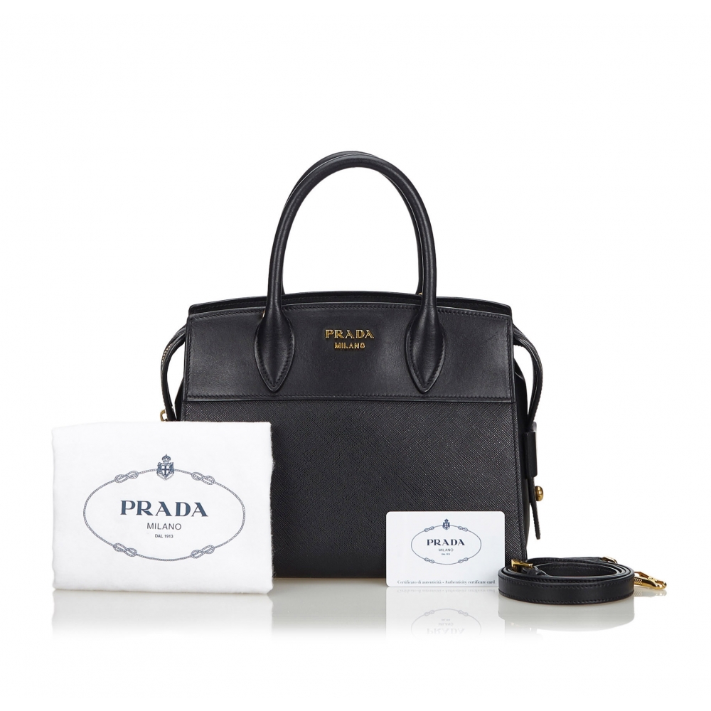 Prada Vintage - Saffiano Leather Esplanade Tote Bag - Black - Leather  Handbag - Luxury High Quality - Avvenice