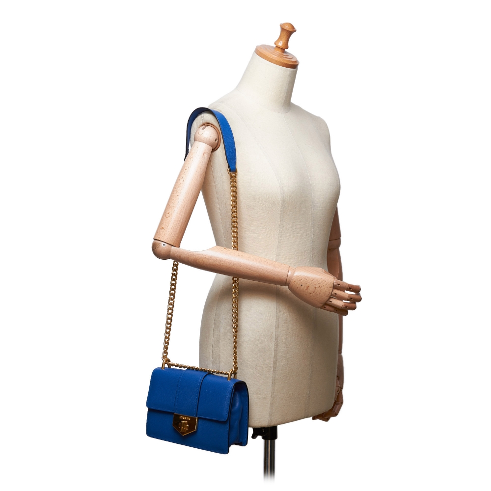 Prada Blue Saffiano Leather Small Promenade Crossbody Bag – I MISS YOU  VINTAGE