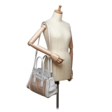 Prada Vintage - Saffiano Trimmed Canvas Handbag Bag - Brown Beige - Leather Handbag - Luxury High Quality
