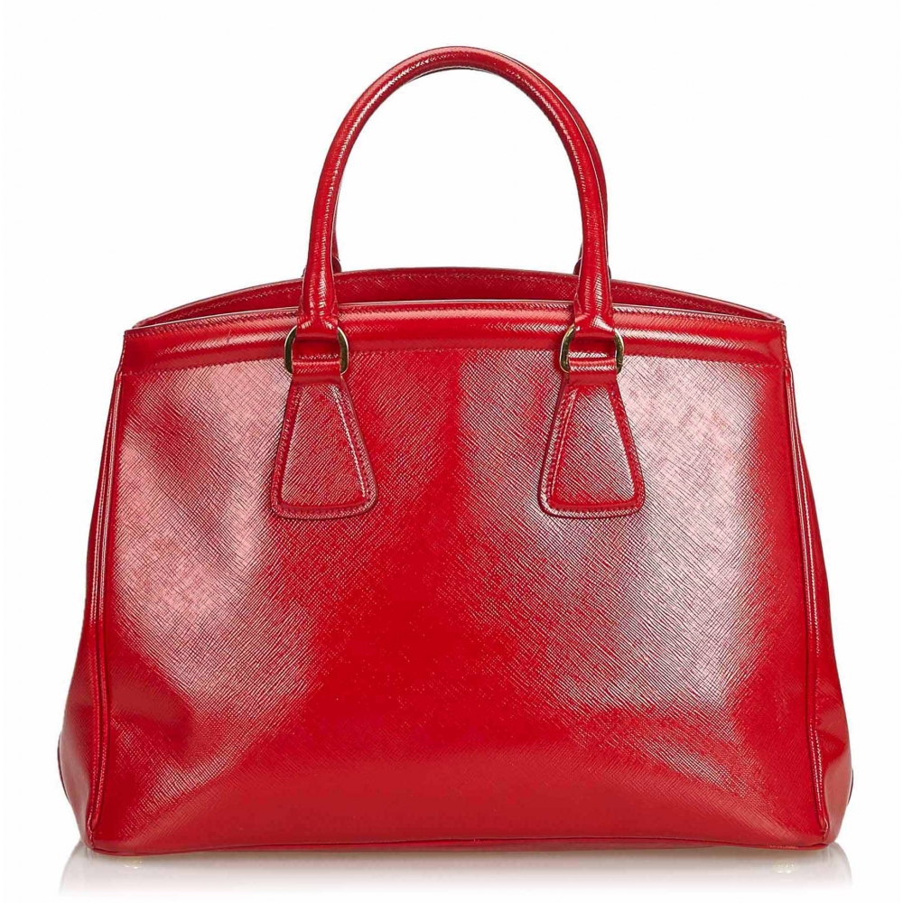 Prada Vintage - Saffiano Lux Handbag Bag - Pink - Leather Handbag ...