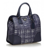 Prada Vintage - Tweed Satchel Bag - Blue - Leather Handbag - Luxury High Quality