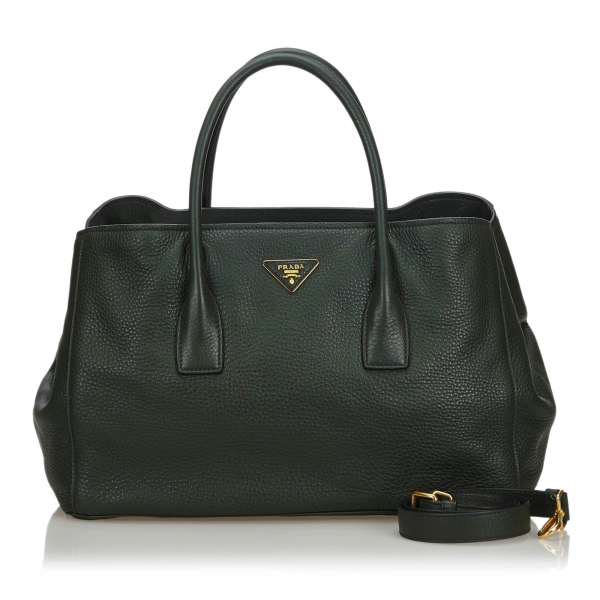 Prada Vintage - Vitello Daino Satchel Bag - Black - Leather Handbag - Luxury High Quality