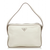 Prada Vintage - Vitello Daino Shoulder Bag - White - Leather Handbag - Luxury High Quality