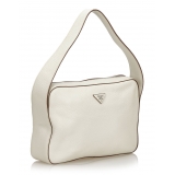Prada Vintage - Vitello Daino Shoulder Bag - Bianco - Borsa in Pelle - Alta Qualità Luxury