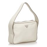 Prada Vintage - Vitello Daino Shoulder Bag - White - Leather Handbag - Luxury High Quality