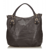 Prada Vintage - Leather Satchel Bag - Marrone - Borsa in Pelle - Alta Qualità Luxury