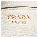 Prada Vintage - 2016 Vitello Phenix Crossbody Bag - Bianco Avorio - Borsa in Pelle - Alta Qualità Luxury
