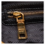 Prada Vintage - Studded Leather Craquele Satchel Bag - Black Bordeaux Red - Leather Handbag - Luxury High Quality