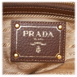 Prada Vintage - Logo Canvas Satchel Bag - Brown Beige - Leather Handbag - Luxury High Quality