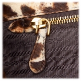 Prada Vintage - Leopard Print Pony Hair Shoulder Bag - Brown - Leather Handbag - Luxury High Quality