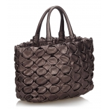 Prada Vintage - Woven Leather Handbag Bag - Marrone Bronzo - Borsa in Pelle - Alta Qualità Luxury