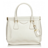 Prada Vintage - Leather Handbag Bag - Bianco - Borsa in Pelle - Alta Qualità Luxury