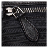 Prada Vintage - Gathered Nylon Handbag Bag - Black - Leather Handbag - Luxury High Quality