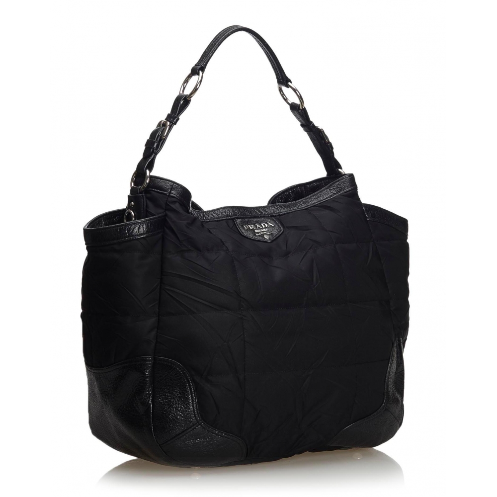 Prada Vintage - Tessuto Canapa Nylon Hobo Bag - Black - Leather Handbag -  Luxury High Quality - Avvenice